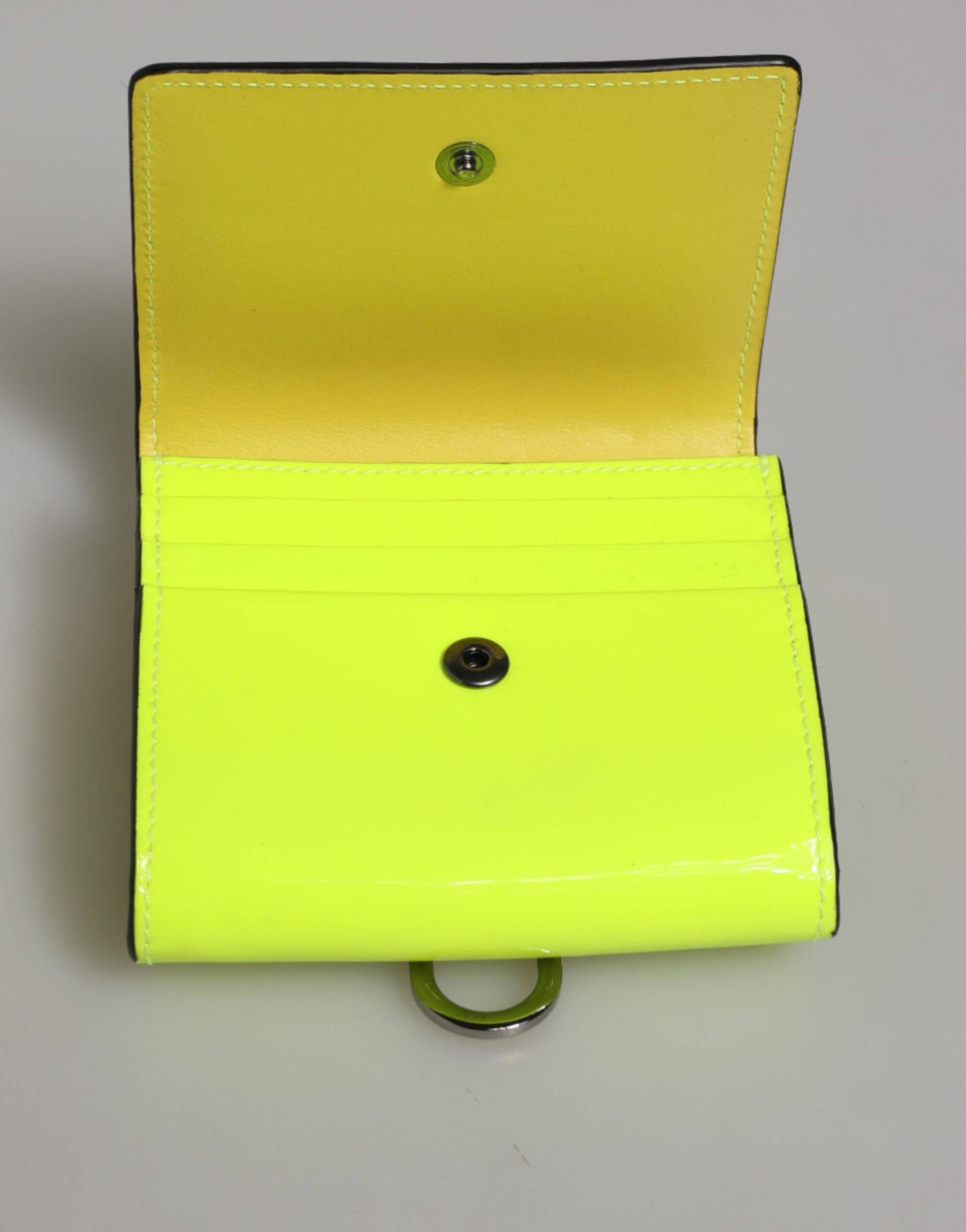 Yellow Green Bifold DG Logo Neck Strap Cardholder Wallet