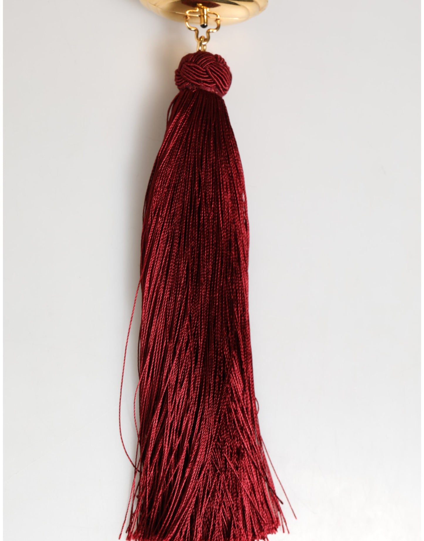 White Pearl Resin Gold Metal Red Tassel Pendant Bag