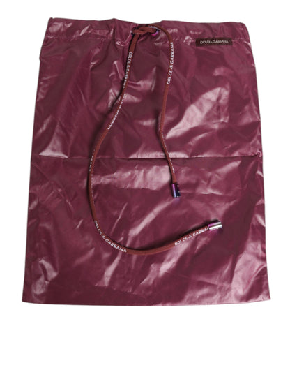 Burgundy Polyester Logo Embossed Crest Swimwear