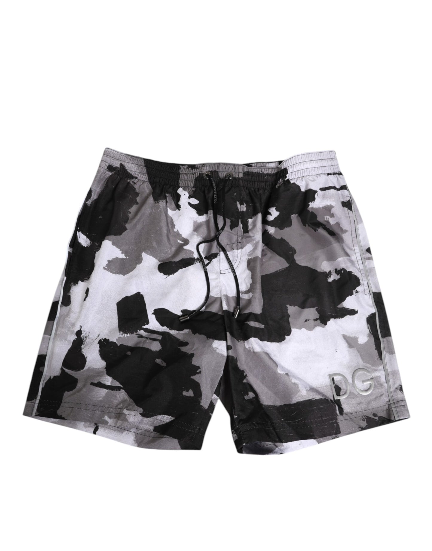 Black White Camouflage DG Logo Men Swimwear