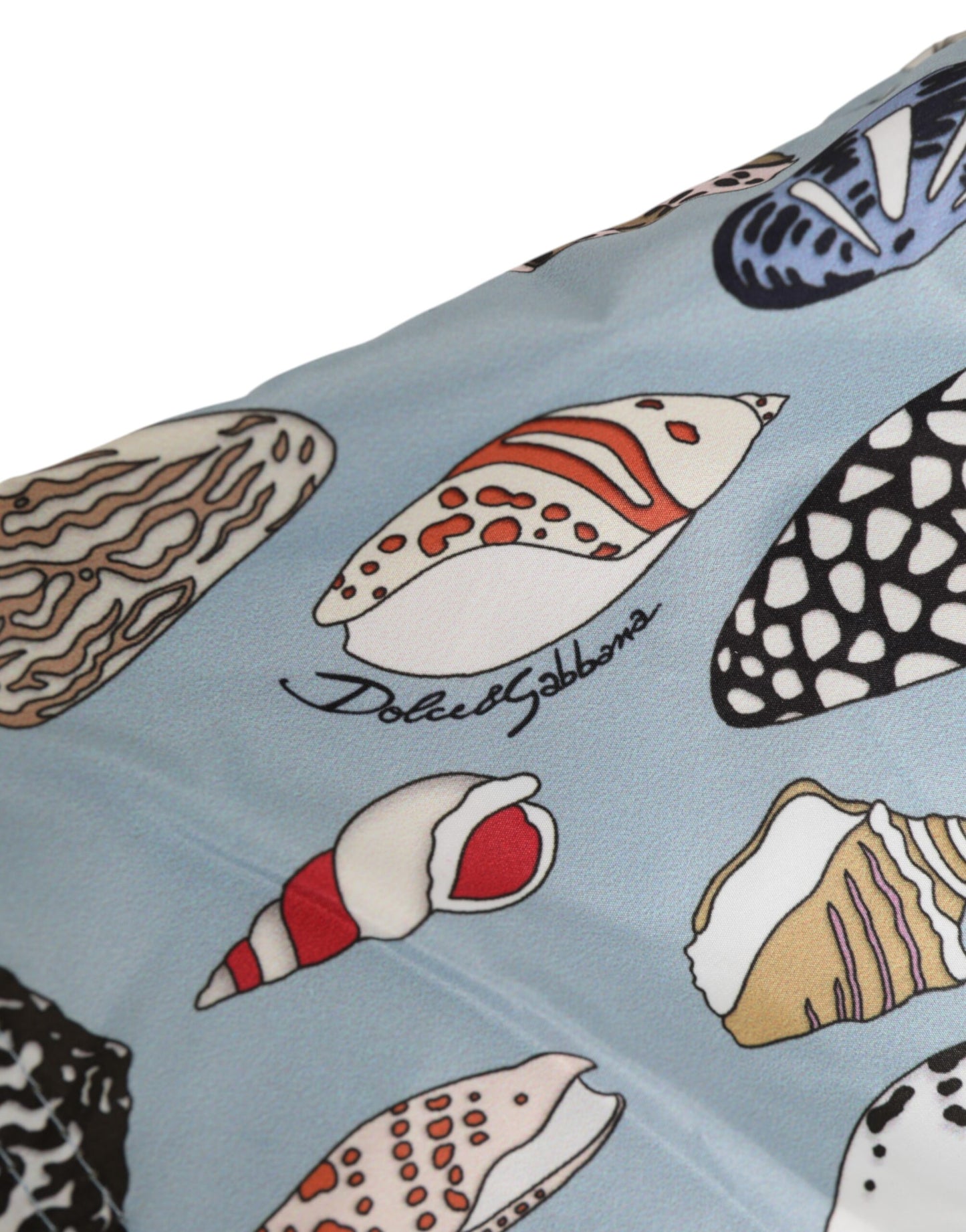 Blue Seashell Print Nylon Men Shorts Swimwear