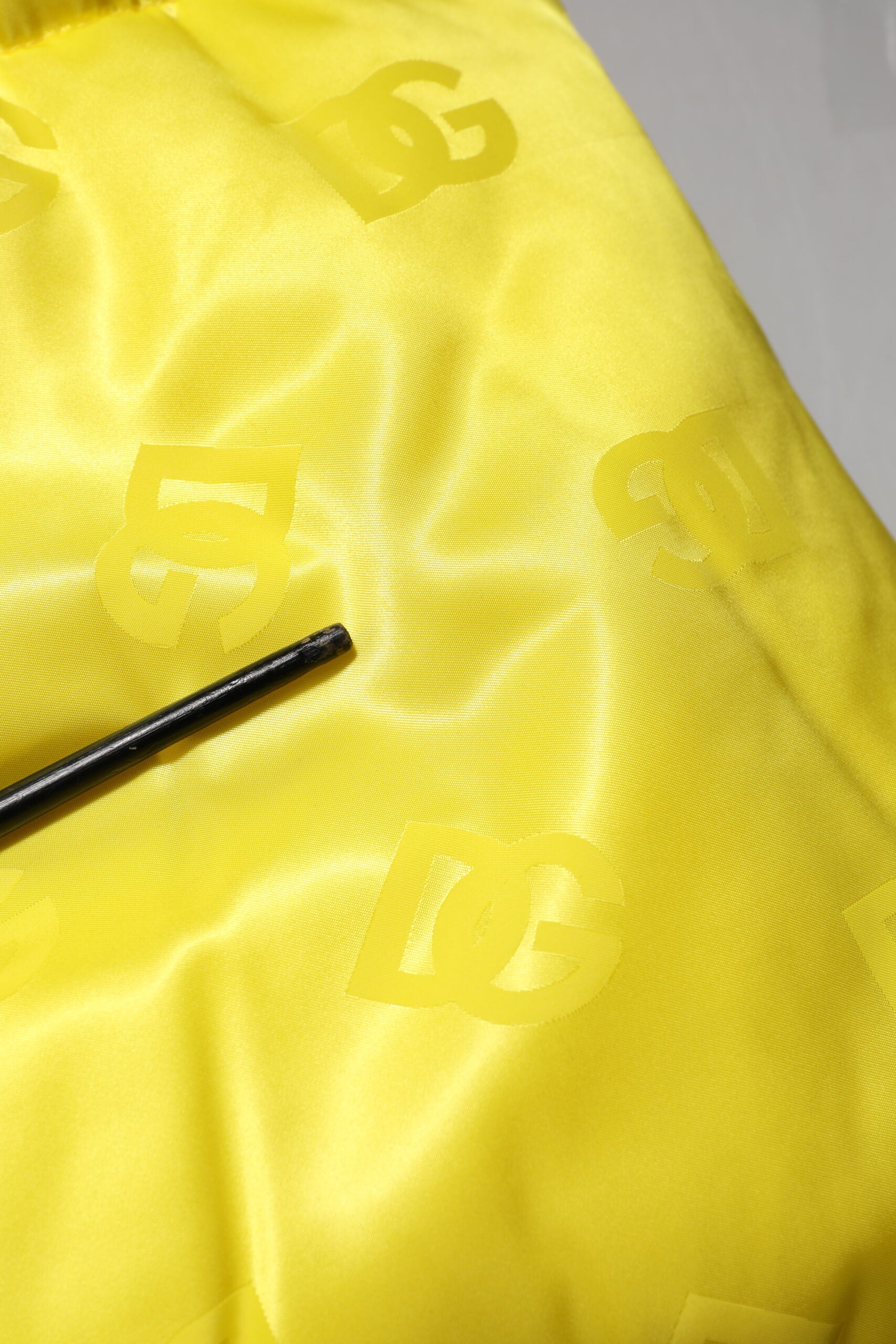 Yellow Nylon Logo Puffer Bomber Men Jacket
