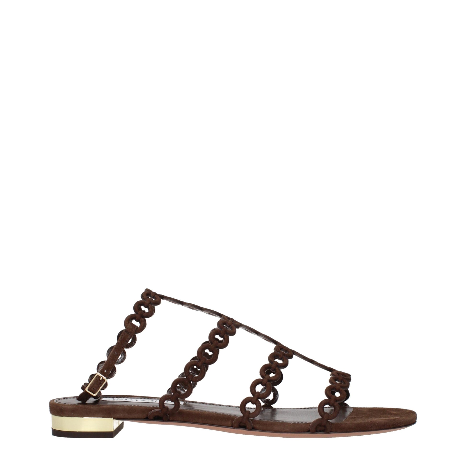 Brown Leather Flat Sandals