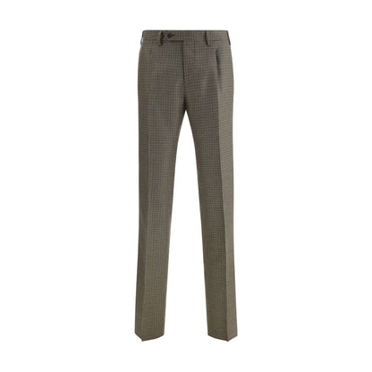 Brown Fleece Wool Casual Pants