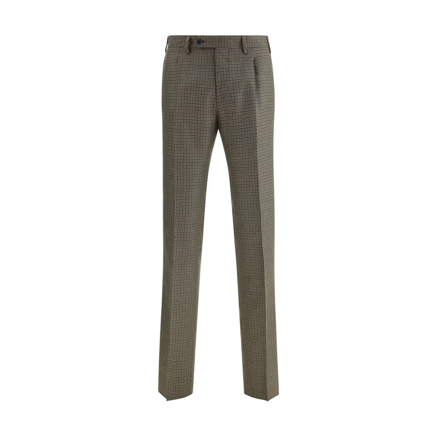 Brown Fleece Wool Casual Pants