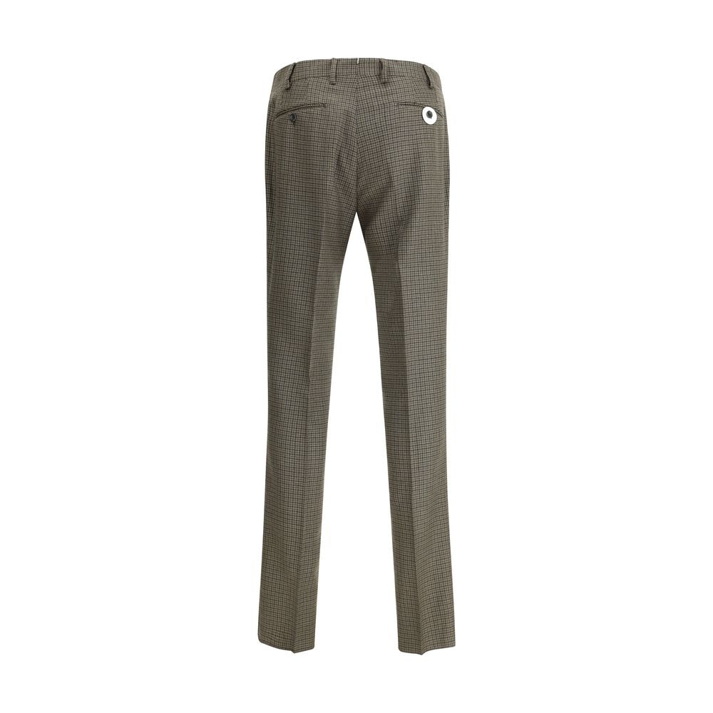 Brown Fleece Wool Casual Pants