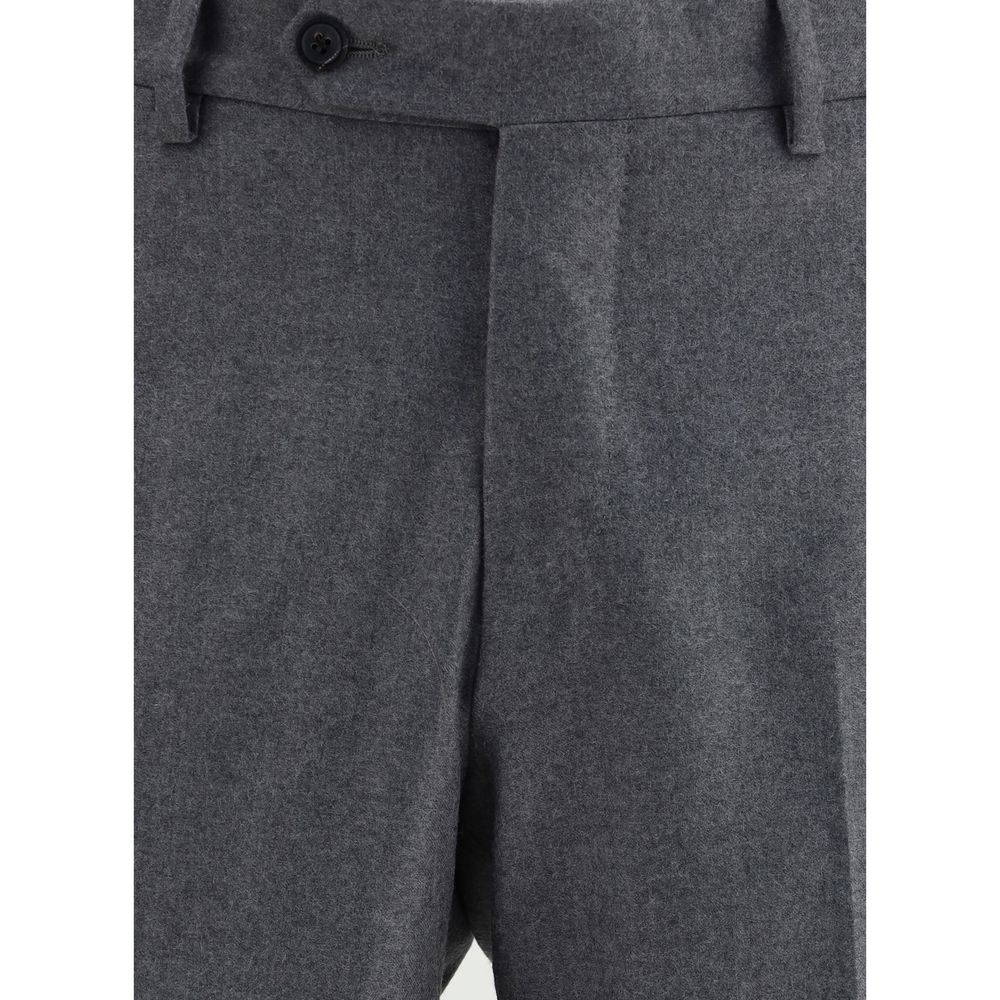 Gray Fleece Wool Dress Pants
