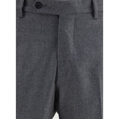 Gray Fleece Wool Dress Pants