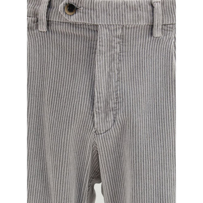 Gray Cotton Casual Pants