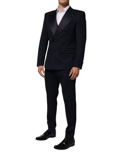 Black Wool 3 Piece Slim Fit Formal Men Suit