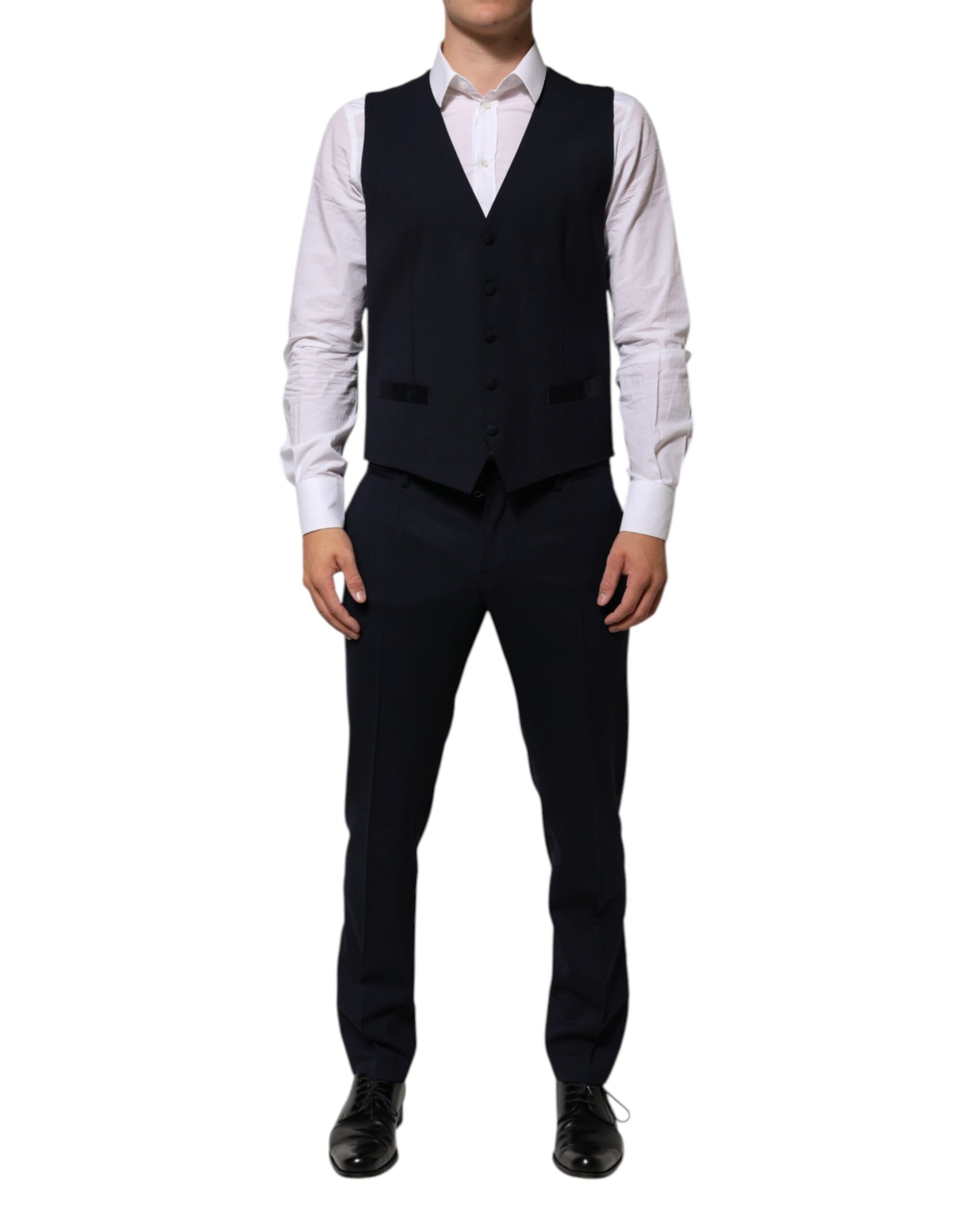 Black Wool 3 Piece Slim Fit Formal Men Suit