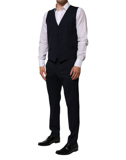 Black Wool 3 Piece Slim Fit Formal Men Suit