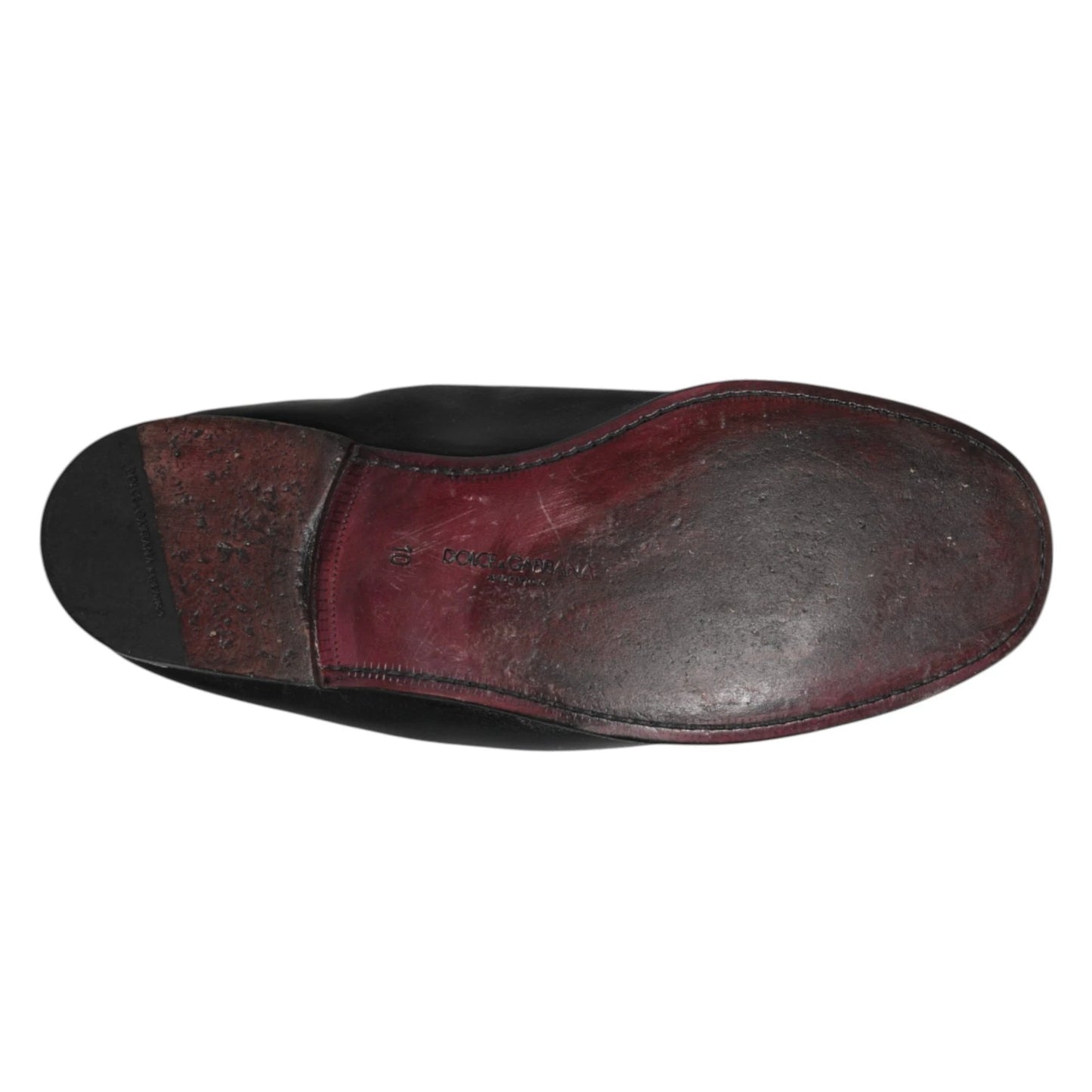 Black Leather Slip On Men Flat Loafers Shoes