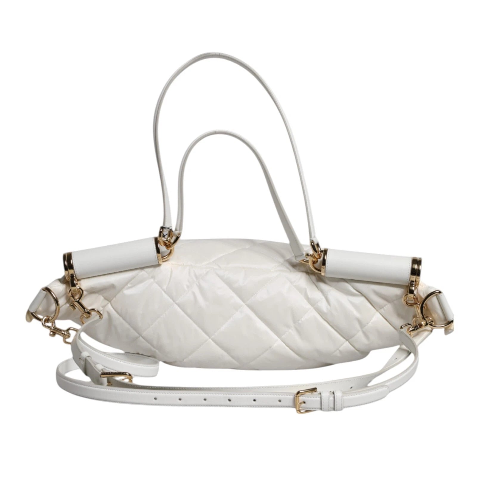 White Quilted Logo 90's Sicily Belt Waist Fanny Pack Bag