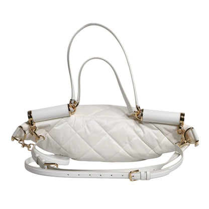 White Quilted Logo 90's Sicily Belt Waist Fanny Pack Bag