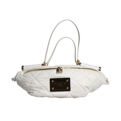 White Quilted Logo 90's Sicily Belt Waist Fanny Pack Bag