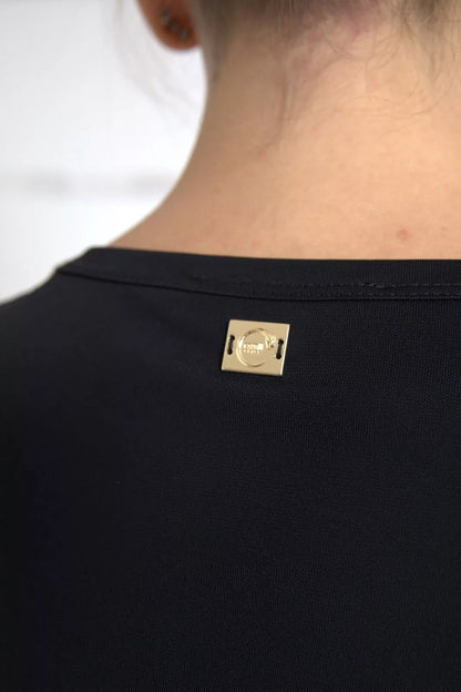 Black Viscose Round Neck CLASS T-shirt