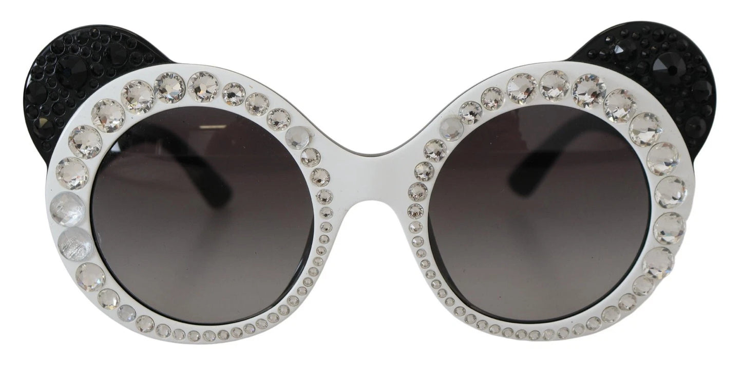 DG4325BM White Black Acetate Crystal Shades Sunglasses