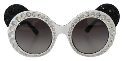 DG4325BM White Black Acetate Crystal Shades Sunglasses