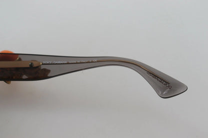 DG4283B Acetate Crystals Orange Appliques Sunglasses