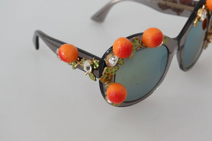 DG4283B Acetate Crystals Orange Appliques Sunglasses