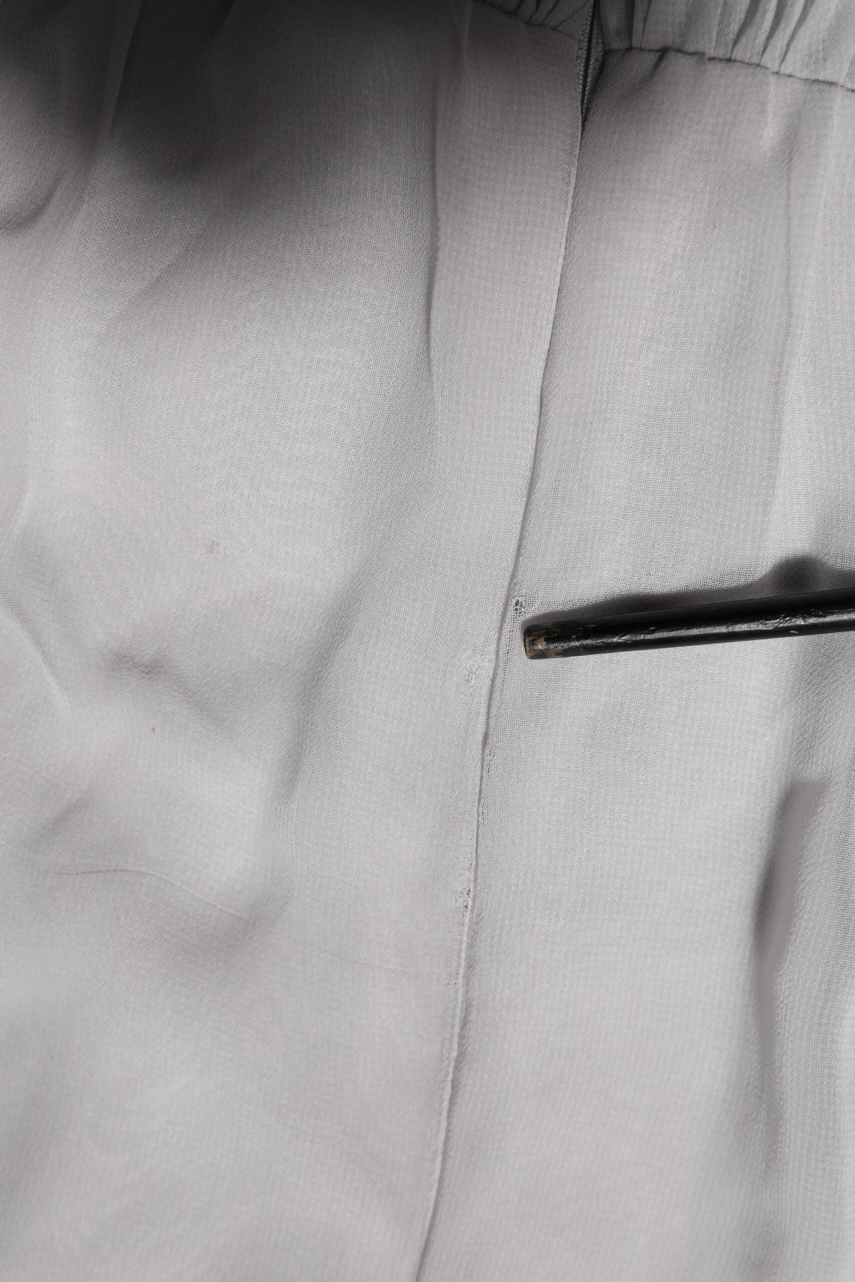 Grey Pleated Maxi Long Sleeve Silk Blend Gown Dress