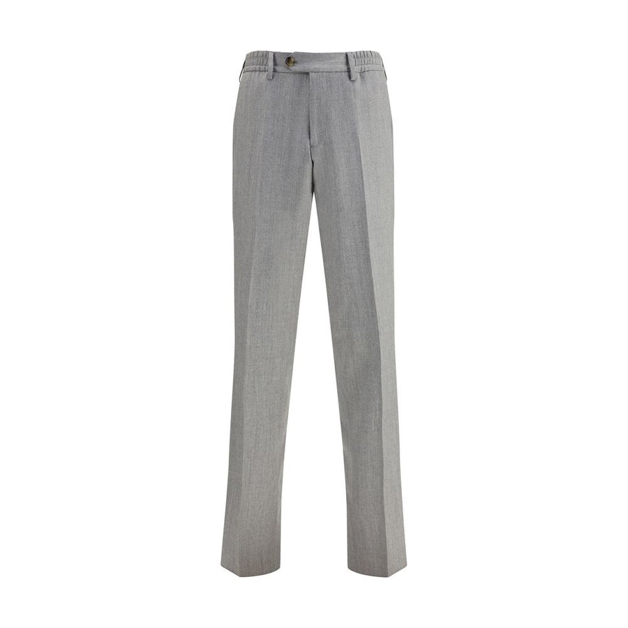Gray Fleece Wool Chino Pants
