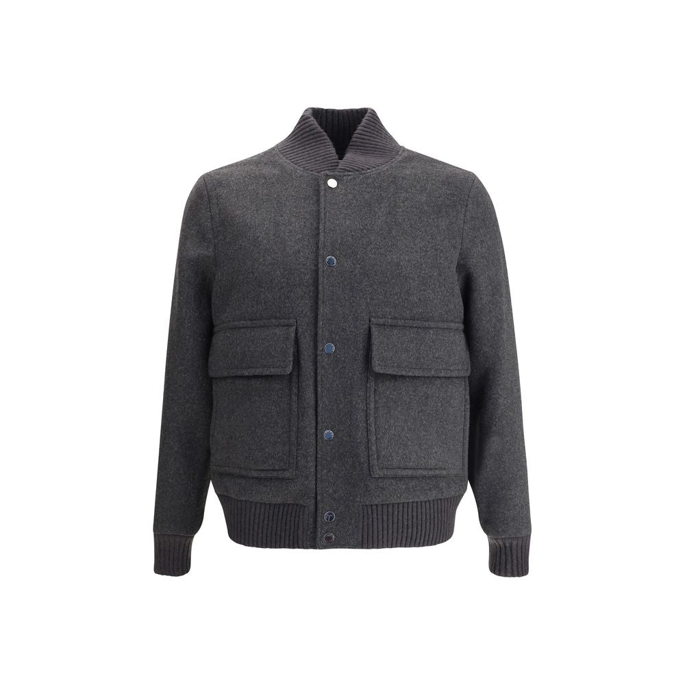 Gray Polyester Bomber