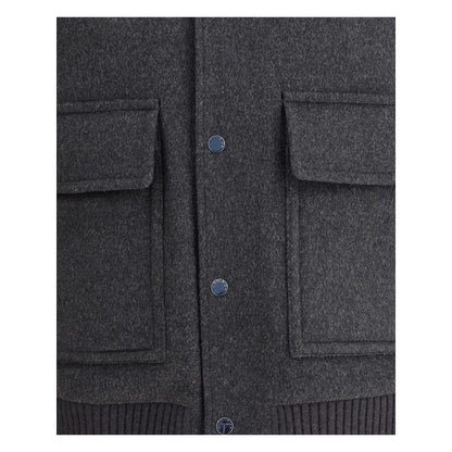 Gray Polyester Bomber