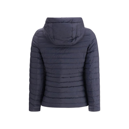 Blue Nylon Full-Length Jacket