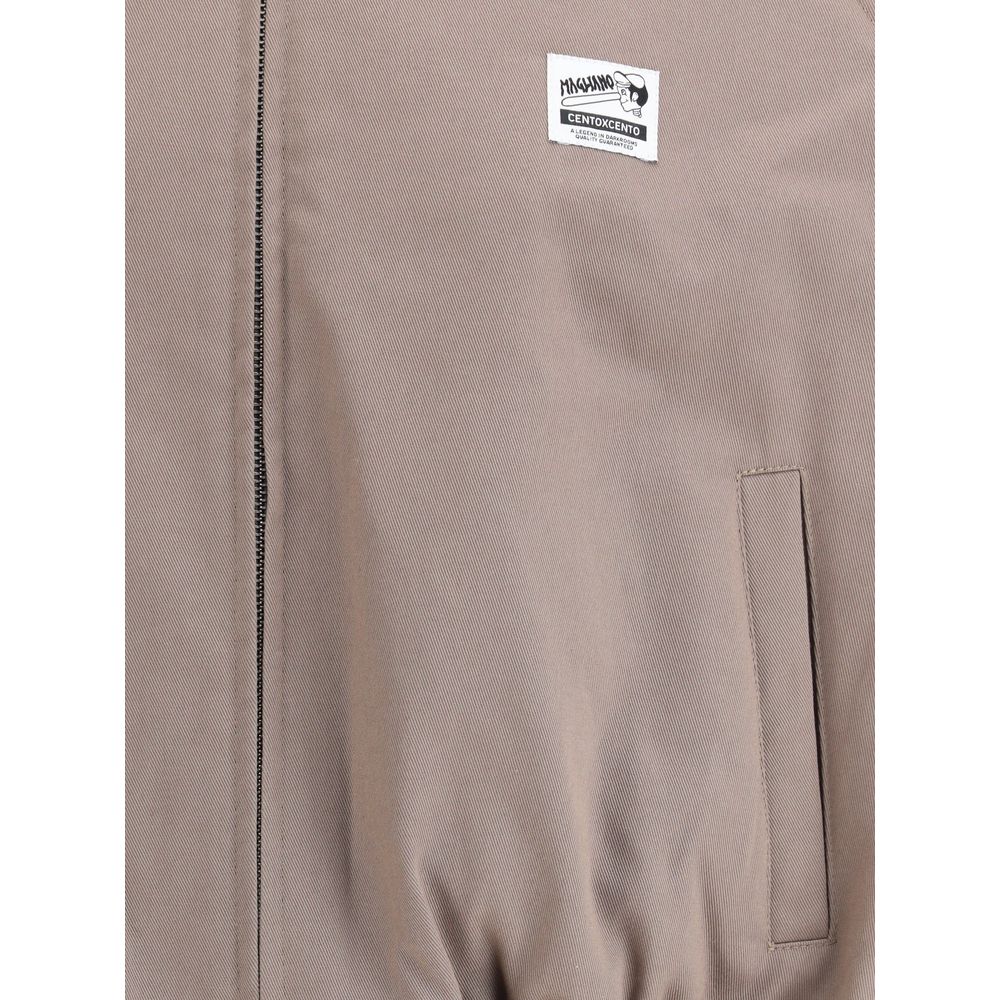 Bicolor Cotton Full-Length Jacket