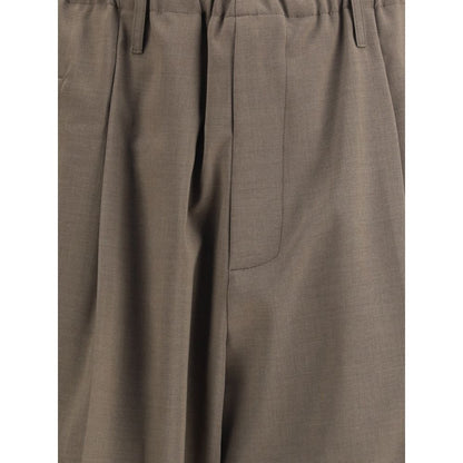 Brown Polyester Casual Pants