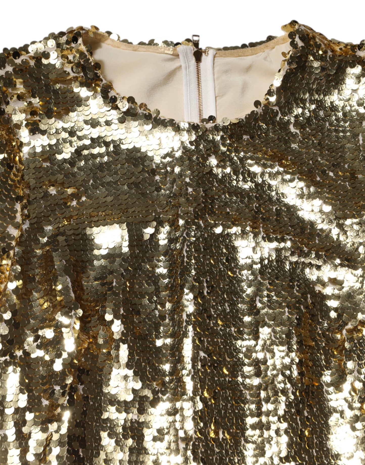 Gold Sequin Long Sleeve Mini Dress