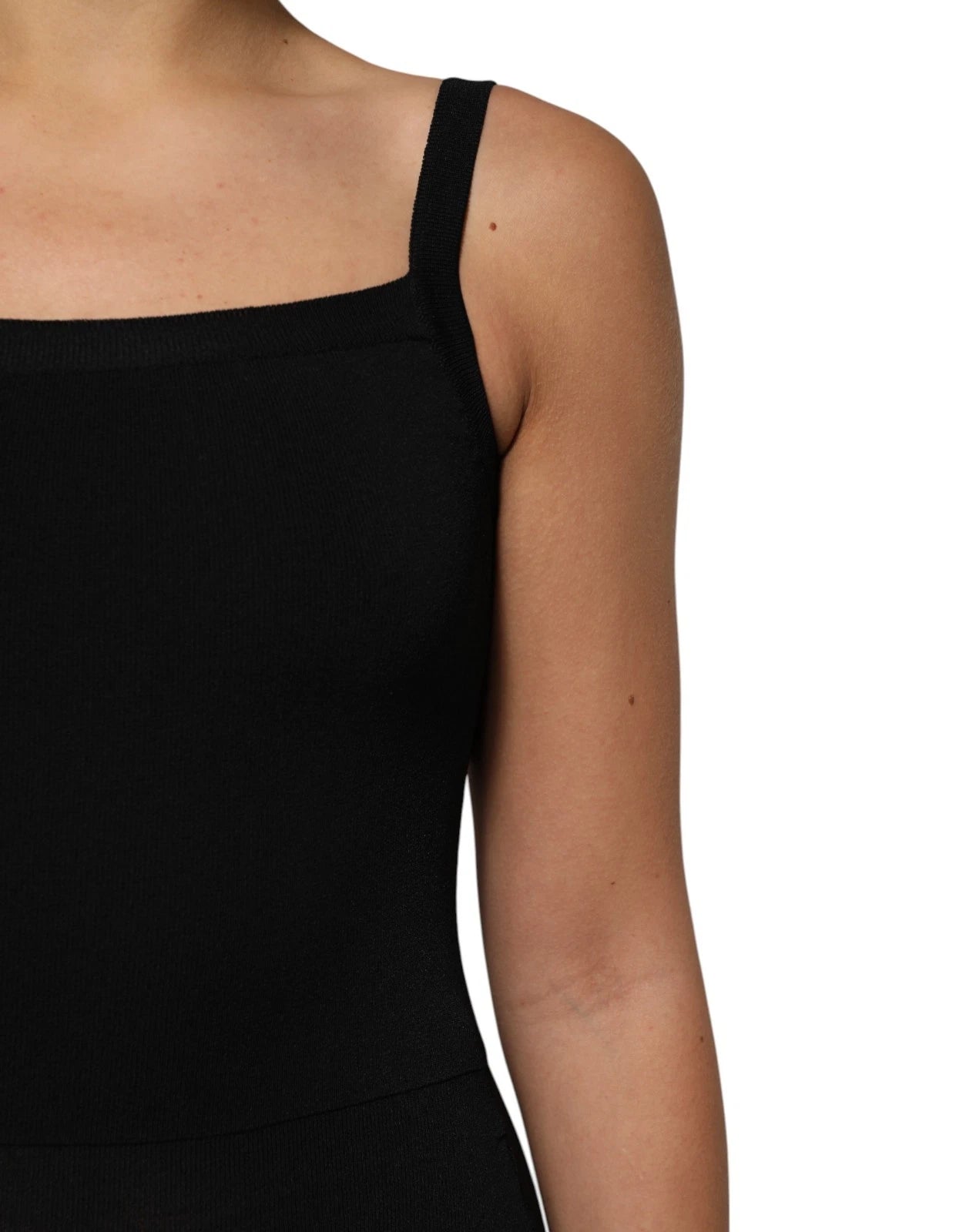 Black Square Neck Bodycon Ruched Mini Dress