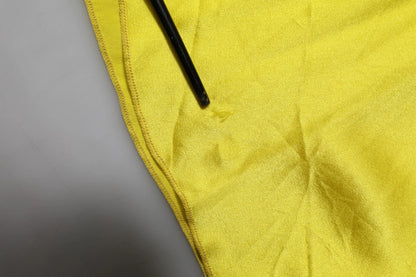 Yellow Silk Satin Slip Maxi Spaghetti Strap Maxi Dress