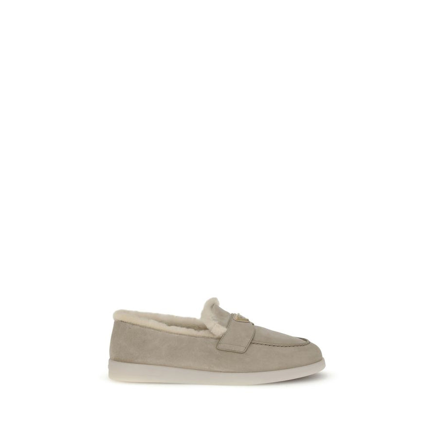 Beige Rubber Slip-On Loafers