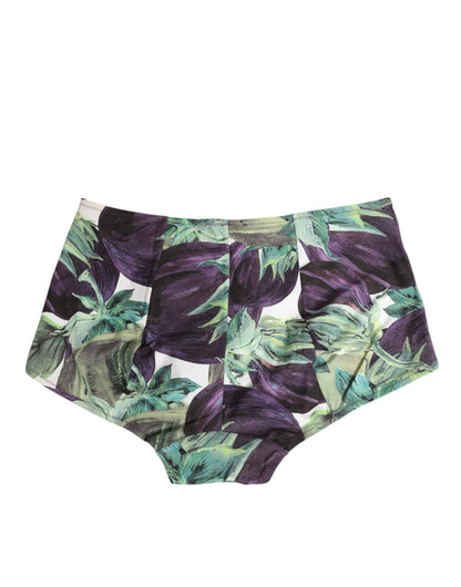 Eggplant Print High-Waist Briefs Underwear