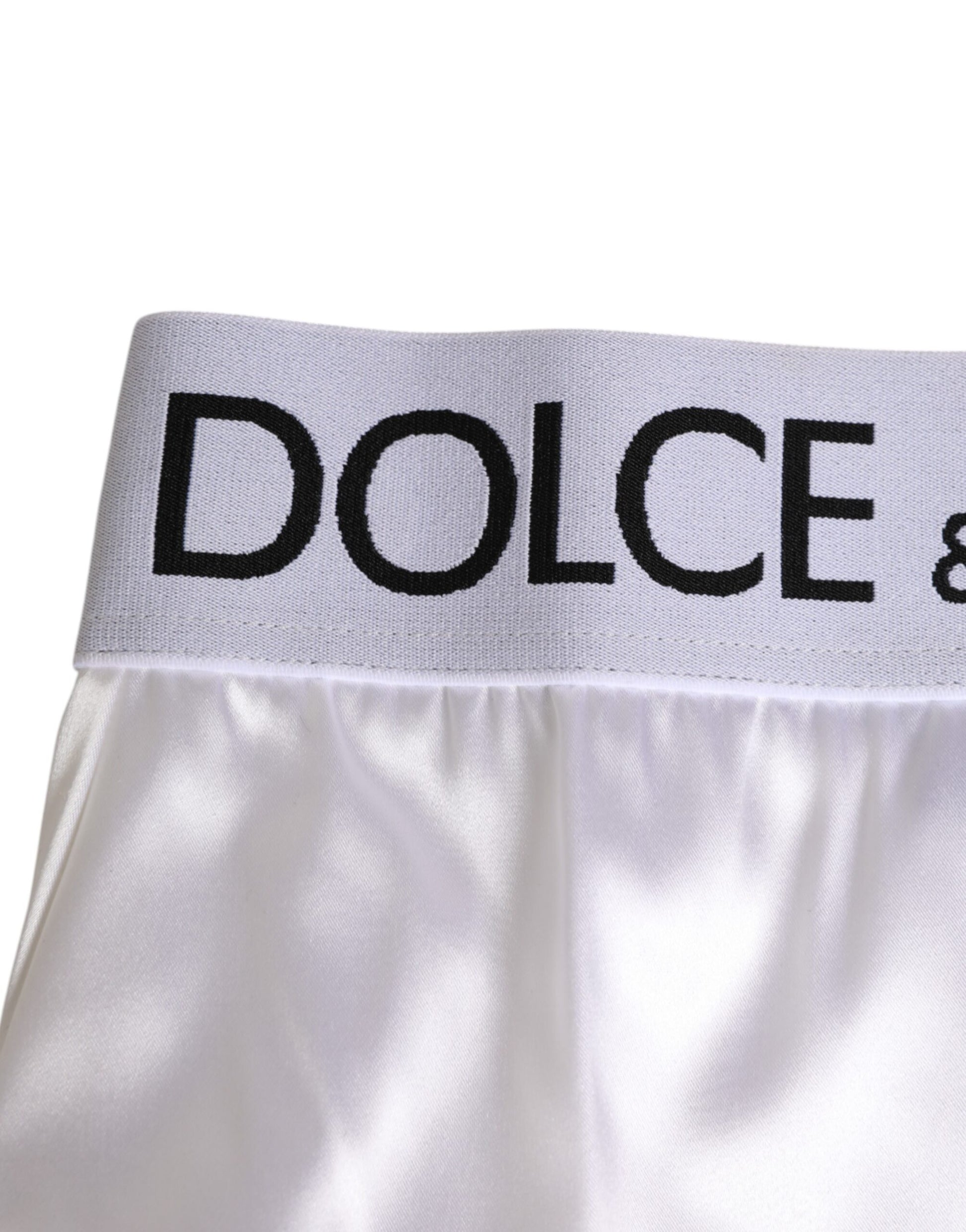 White Satin High-Waist Brief Logo Women Underwear