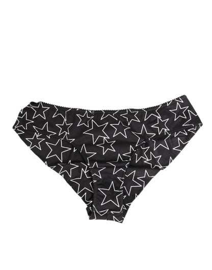 Black White Star Print Cotton Slip Panty Underwear