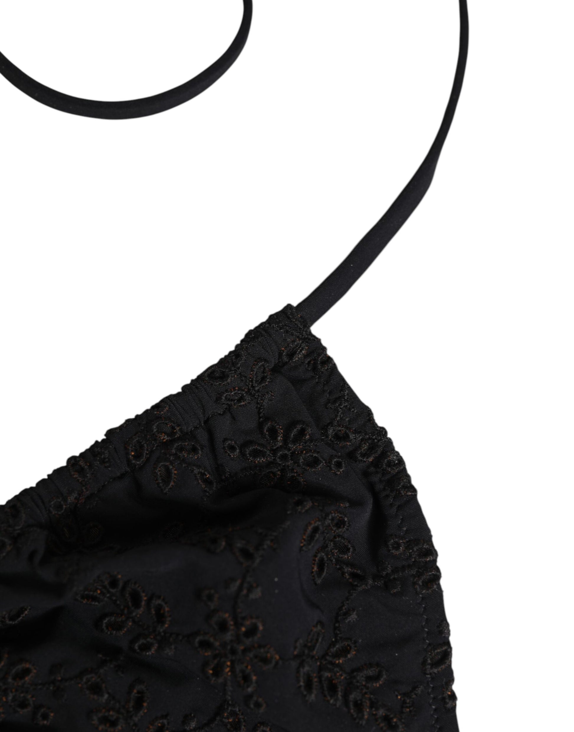 Black Embroidered Triangle Swimwear Underwear