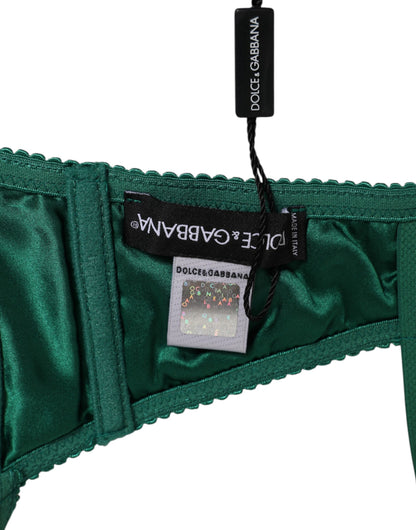 Green Satin Semi-Padded Underwire Musk Underwear