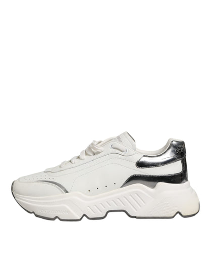 White Silver DAYMASTER Leather Men Sneakers Shoes