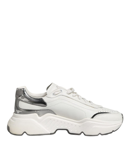 White Silver DAYMASTER Leather Men Sneakers Shoes