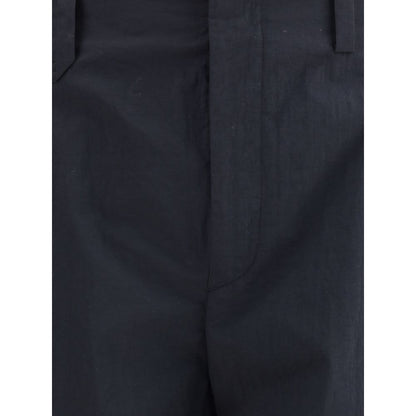 Black Cotton Cargo Pants