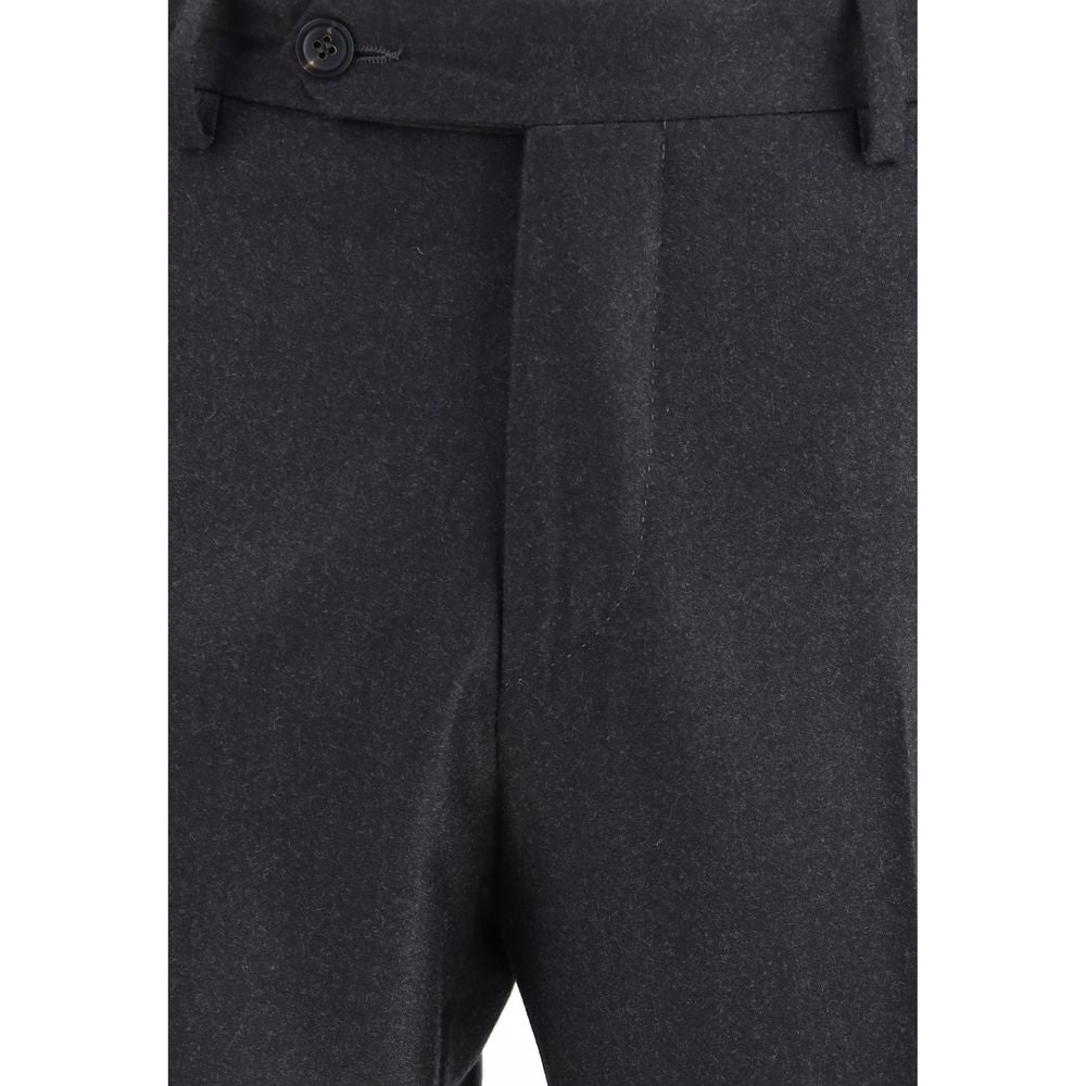 Gray Fleece Wool Dress Pants