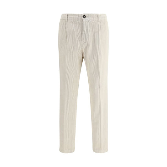 White Cotton Casual Pants
