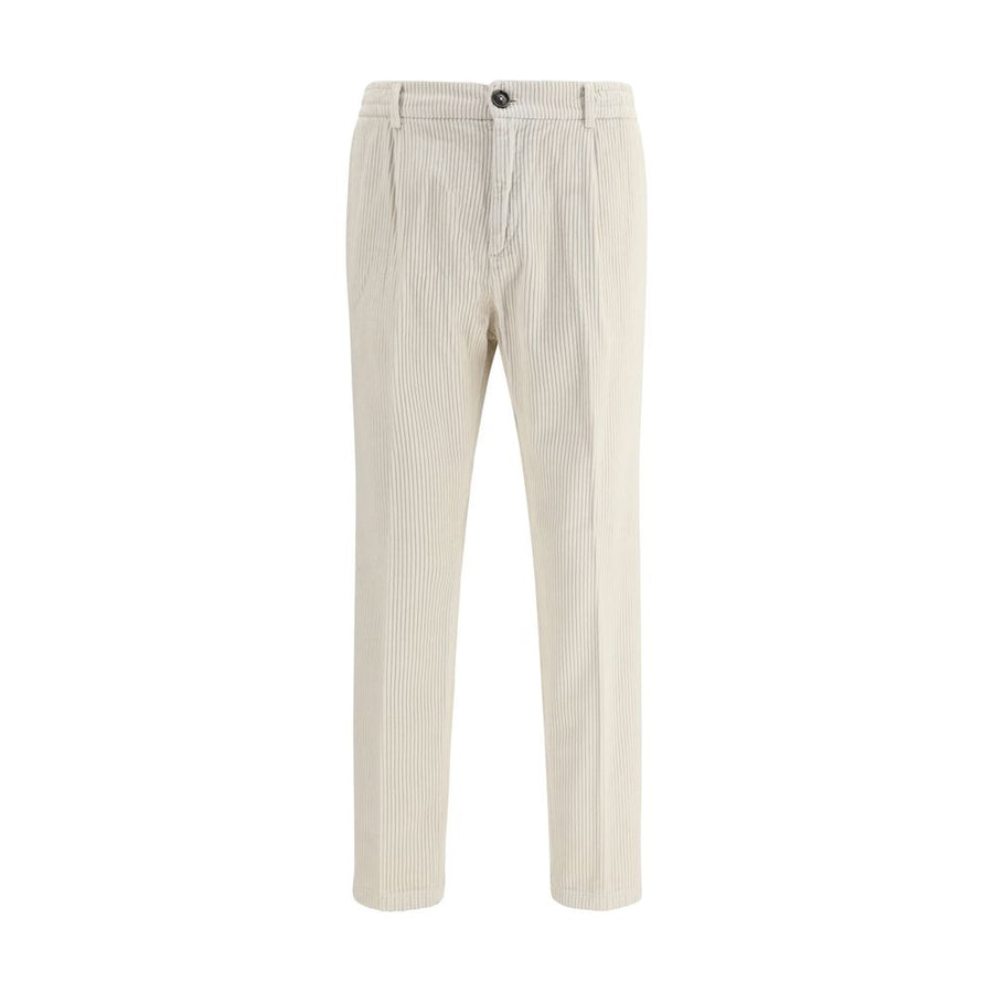 White Cotton Casual Pants