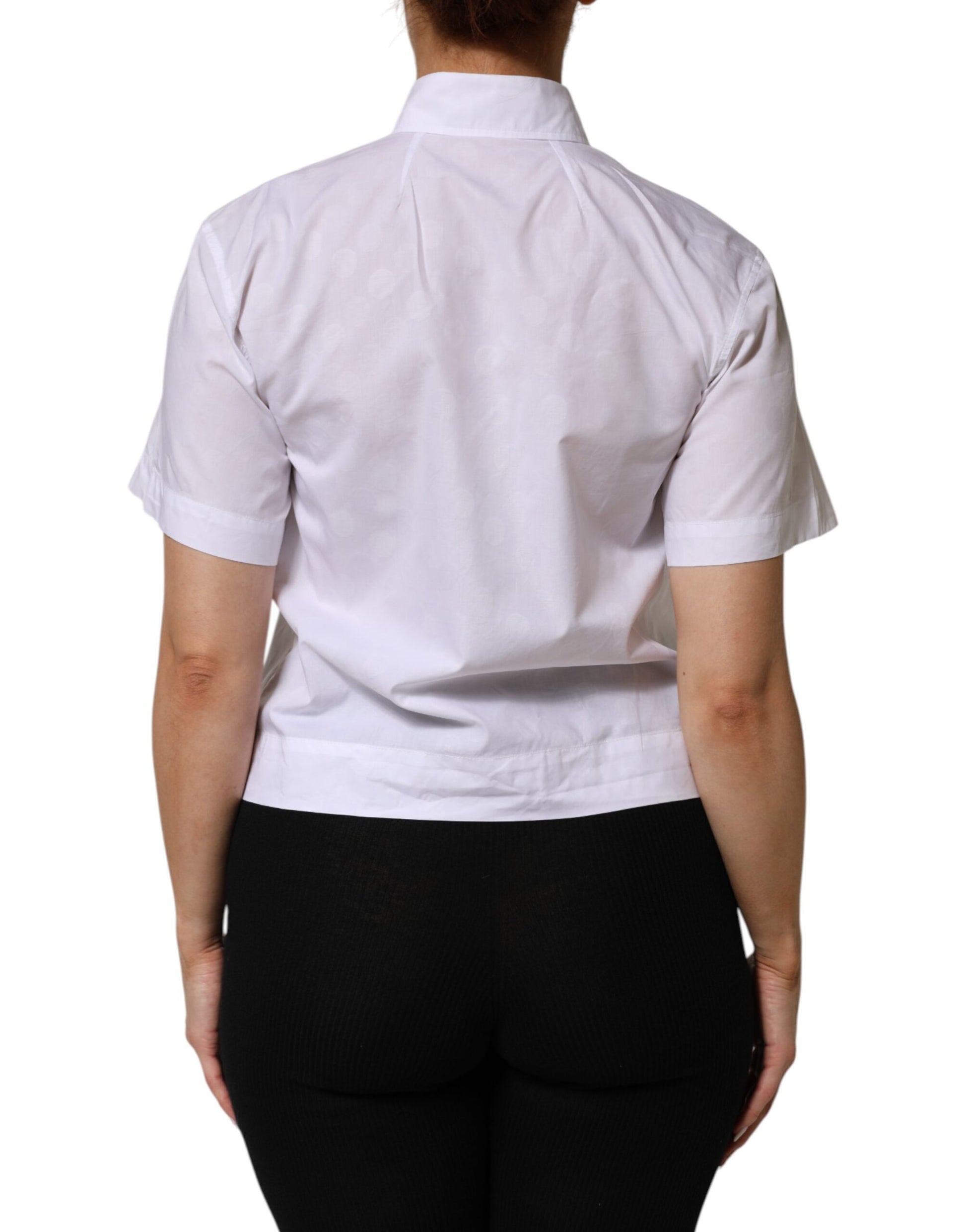 White Collared Short Sleeve Polo Shirt Top
