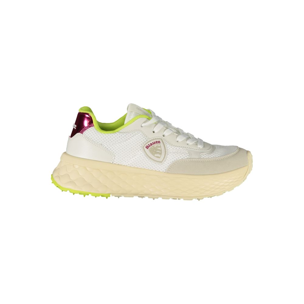 White Polyurethane Women Sneaker