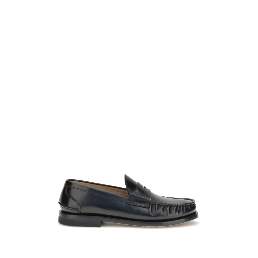 Black Calf Leather Bos Taurus Slip-On Loafers